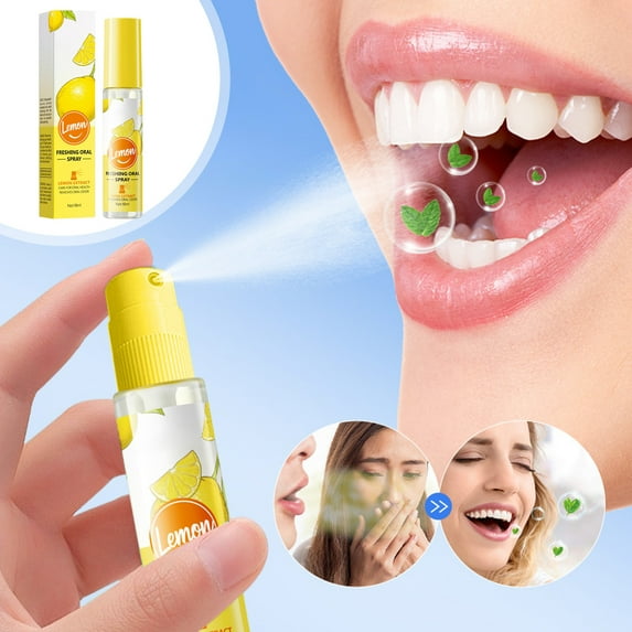 HYLLai Mint Fresh Breath Spray - Natural Oral Freshener for Instant Bad Odor Neutralizer, Pocket-Size, 18ml (Yellow)
