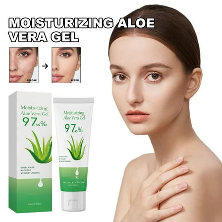 HYLLai Moisturizing Aloe Vera Gel, Soothing Hydrating Face and Body Gel, Lightweight Jelly Texture, Sunburn Relief Skin Repair, For All Skin Types, 100g