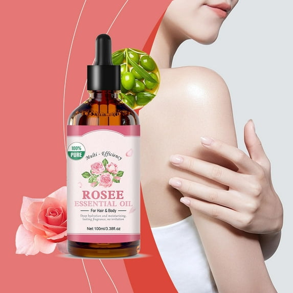 HYLLai Multi-Efficiency Rose Oil for Hair & Body, Deep Hydration, Long-Lasting Fragrance, Non-Irritating, 100ml