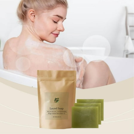 HYLLai Natural Laur-Soap Laur Oil And Olive Oil Laur And Olive Soap Hair Body And Facial Soap Purely Handmade