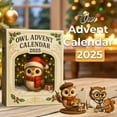 thumbnail image 1 of HYLLai Owl-Themed Advent Calendar 2025 – 24 Gifts Inside for Adults, 2D Acrylic Ornament Set, Christmas Countdown Collection for Owl Lovers and Collectors, 1 of 5