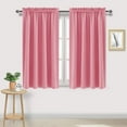 thumbnail image 1 of HYLLai Pink Blackout Curtains for Bedroom, Linen Curtains 44.9 Inch Length 1 Panels, Thermal Insulated Textured Blackout Curtains for Living Room, 27.8x44.9, 1 of 3