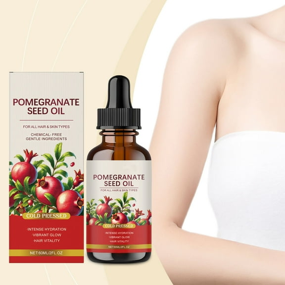 HYLLai Pomegranate Seed Oil for Face & Hair, Antioxidant-Rich, Deep Hydration, Anti-Aging, Cold-Pressed, 60ml for Dry & Sensitive Skin