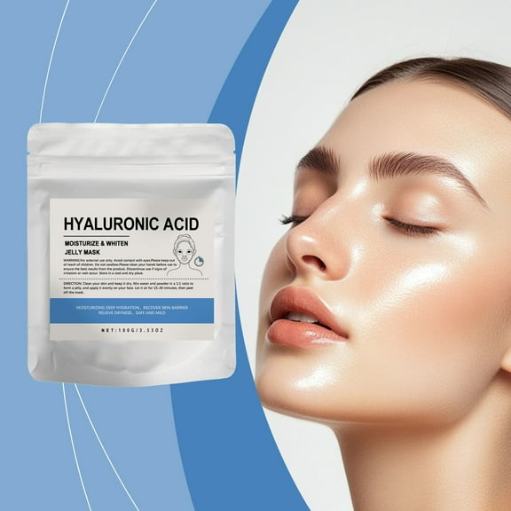 HYLLai Pure Hyaluronic Acid Powder 100g, DIY Facial Serum, Deep Hydration, Anti-Wrinkle, Vegan & Water-Soluble