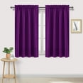thumbnail image 1 of HYLLai Purple Blackout Curtains for Bedroom, Linen Curtains 44.9 Inch Length 1 Panels, Thermal Insulated Textured Blackout Curtains for Living Room, 27.8x44.9, 1 of 3