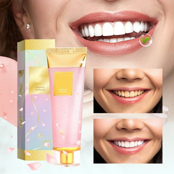 HYLLai Sakura Brightening Toothpaste with Nicotinamide, Deep Stain Removal & Fresh Breath, 80g