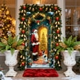 thumbnail image 1 of HYLLai Santa Claus Christmas Door Cover 35x71 Inch, Festive Holiday Door Decoration for Indoor Outdoor Use, Polyester Door Curtain with Rope for Easy Hanging (L), 1 of 6