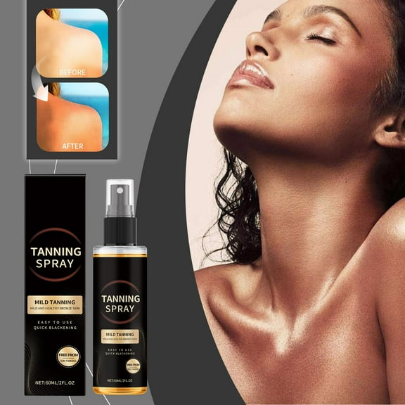 HYLLai Self-Tanning Spray for Face & Body, Buildable Natural Glow, 72-Hour Waterproof Formula, Enriched with Aloe Vera & Hyaluronic Acid, 60ml