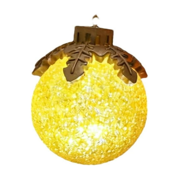 HYLLai Shatterproof Christmas Ornament Set, 1-Pack Plastic Decorative Balls with Hanging String for Tree, Wedding, or Party Decor, Glossy Finish, Yellow