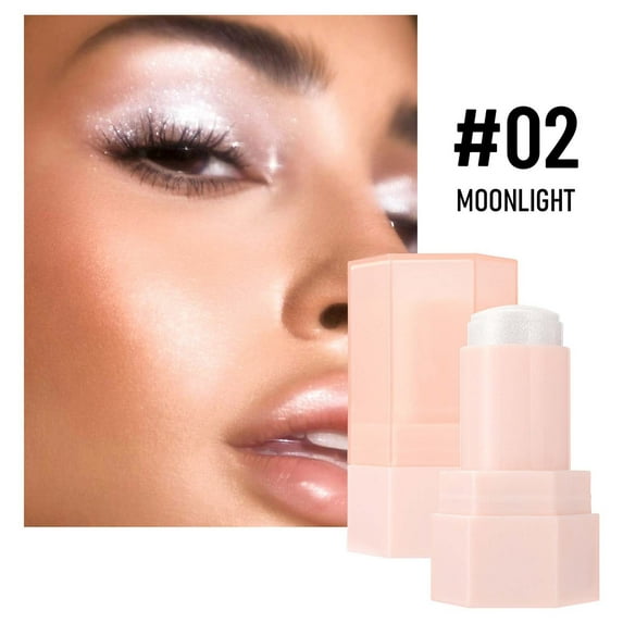 HYLLai Shimmering Jelly Highlight Stick for Face & Body, Long-Lasting Radiance, Highlighter with Glowing Effect, Easy to Apply, Portable Makeup Stick for Cheeks & Eyes (B)