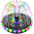 thumbnail image 1 of HYLLai Solar Fountain, Solar Bird Bath Fountain, Solar Powered Water Fountain with Color LED Lights 8 Nozzles for Bird Bath, Fish Tank, Pool, Aquarium and Garden Decoration, 1 of 4