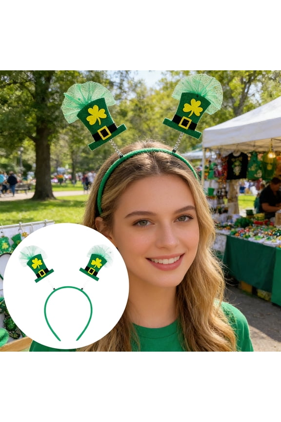 St. Patrick’s Day Shamrock Headband Green Party Hair Accessory for Festival Decor (N)