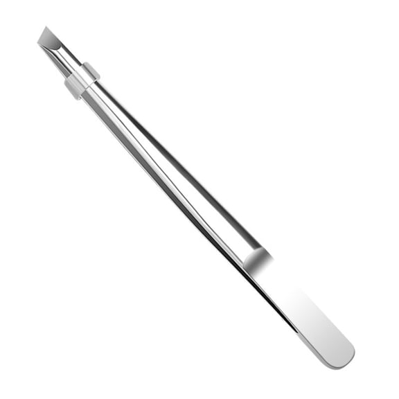 HYLLai Stainless Steel Slanted Tip Tweezers, Precision Hair Removal for Eyebrows Face, Sharp Tips for Ingrown Hairs Splinters, Comfortable Grip