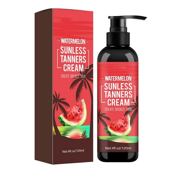 HYLLai Sunless Tanning Lotion - Natural Bronzing Cream for Face & Body, Quick-Dry & Streak-Free, Hydrating Formula, 120ml (Watermelon)