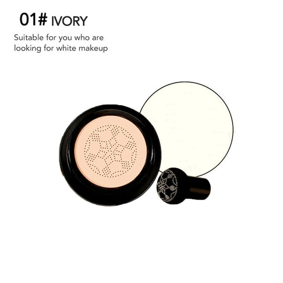 HYLLai Sweat Proof Liquid Foundation Cushion, Full Coverage, Long-Wearing Refillable Compacts, lvory