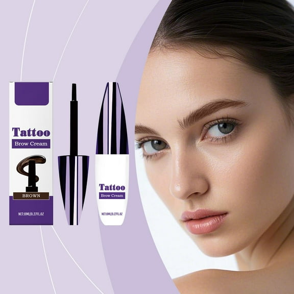 HYLLai Tearable Liquid Eyebrow Pen, Waterproof Micro-Fine Brush for Hair-Like Strokes, 8ml, Long-Lasting & Easy Removal (Brown)