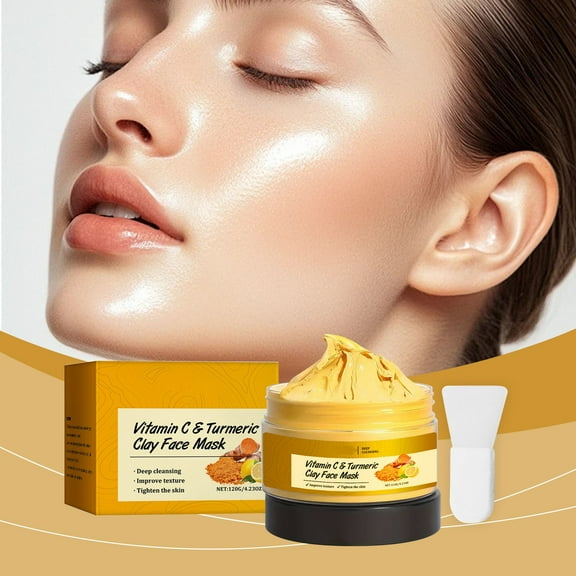 HYLLai Turmeric Clay Mask for Deep Cleansing | 120g Detoxifying Face Mask with Curcumin | Reduces Pores & Acne