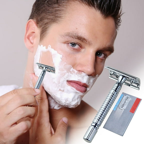 HYLLai Vintage Safety Razor for Women, Double Edge Reusable Shaver with 5 Coated Blades, Smooth & Eco-Friendly Shaving Tool (Gold)