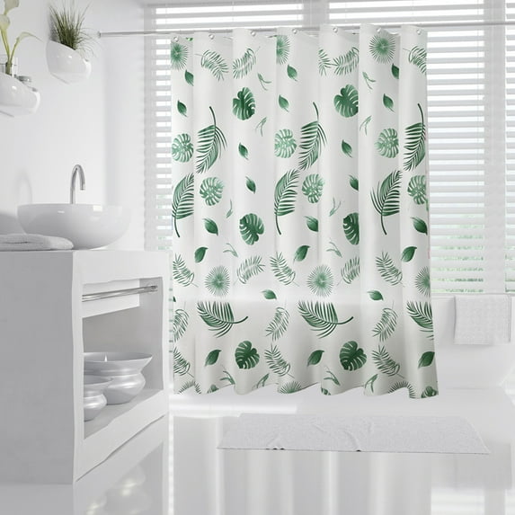 HYLLai Waterproof Shower Curtain, Printed Bathroom Curtain with Hooks, Mold-Resistant, Machine Washable, No Need for Punching Holes, 70x31 Inches (B)