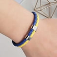 thumbnail image 1 of HYLLai Woven Leather Bracelet with Flag Colors, Adjustable PU Wristband for Men & Women, Unisex Fashion Jewelry, birthdays or anniversaries (B), 1 of 7