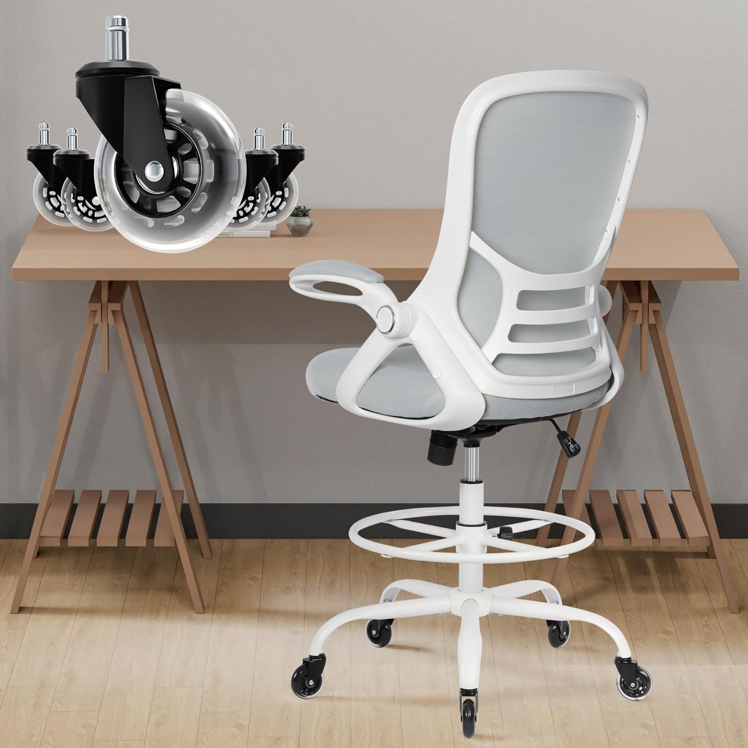 HYLONE Drafting Chair Tall Office Chair, High Ergonomic Standing Desk ...