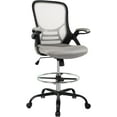 thumbnail image 1 of HYLONE Drafting Chair, Tall Office Chair Standing Desk Chair Grey Mesh High-Back Drafting Stool with Flip-Up Arms, Adjustable Foot Ring, 1 of 7
