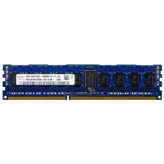 HYNIX 4GB DDR3L (Low Volt) PC3L-10600R 1333MHZ ECC REGISTERED CL9 1.35V SINGLE RANK 240Pins STANDARD DIMM MEMORY P/N: HMT351R7CFR4A-H9