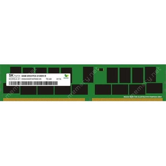 HYNIX - IMSOURCING SK 32GB DDR4 SDRAM Memory Module - For Server, Workstation - 32 GB (1 x 32GB) - DDR4-2666/PC4-21300 DDR4 SDRAM - 2666 MHz - CL19 - 1.20 V - ECC - Registered - 288-pin - DIMM