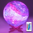 HYODREAM5.9' Moon Lamp Kids Night Light Galaxy Lamp 16 Colors LED Moon Light with Rechargeable Battery Touch & Remote Control as Birthday Gifts for Boys/Girls/Kids - image 1 of 6