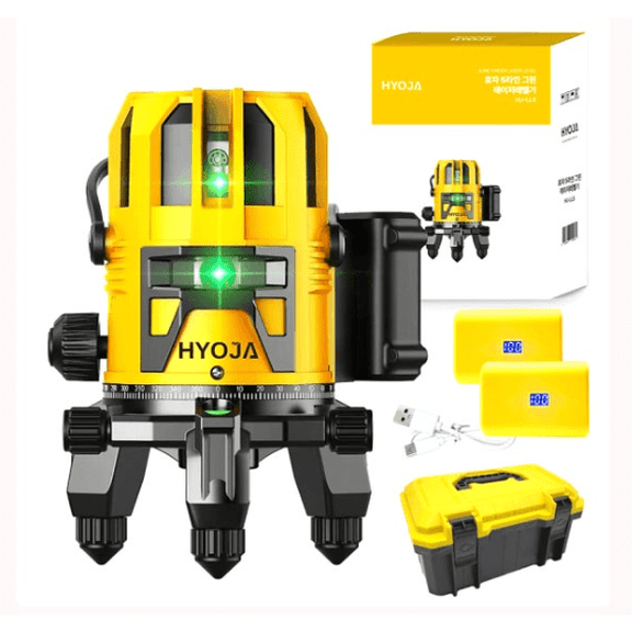 HYOJA Mini 5-Line Green Laser Level with Auto Alignment