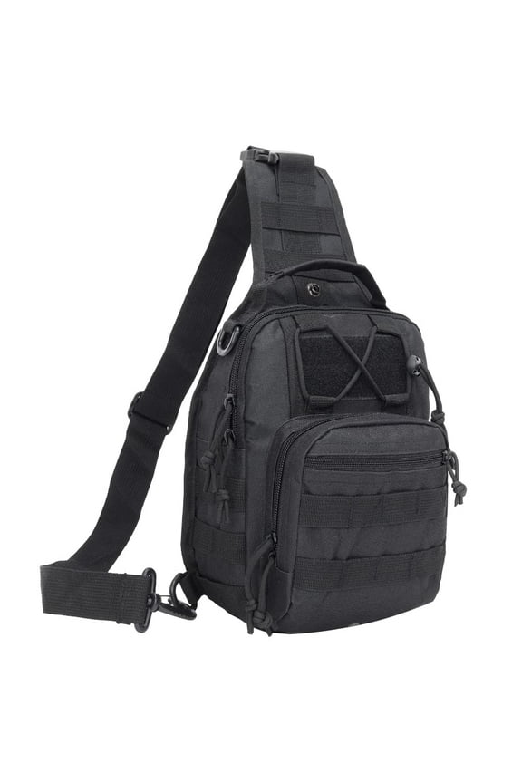 Sling Bag with Handle, Outdoor Treking Backpack, Shoulder Satchel for Chest Cross Body 8.7"Lx3.6"Wx11"H (DARK)