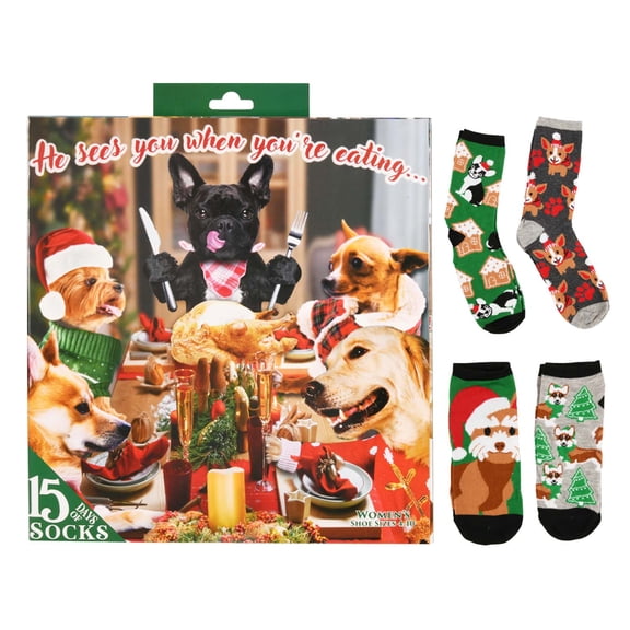 HYP (Christmas Dogs) Christmas Advent Calendar 15 Days of Socks
