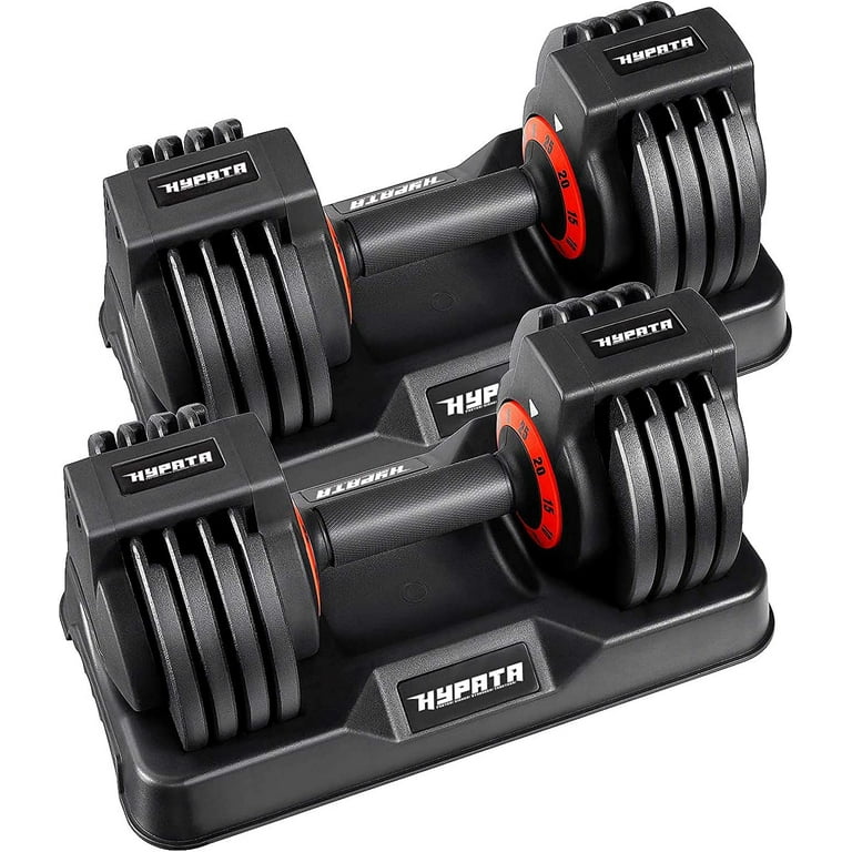 HYPATA 25 lbs Pair Adjustable Dumbbell Set, Fast Adjust Dumbbell Weight for  Exercises Pair Dumbbells for Men and Women in Home Gym Workout Equipment,  Dumbbell with Tray Suitable for Full Body 