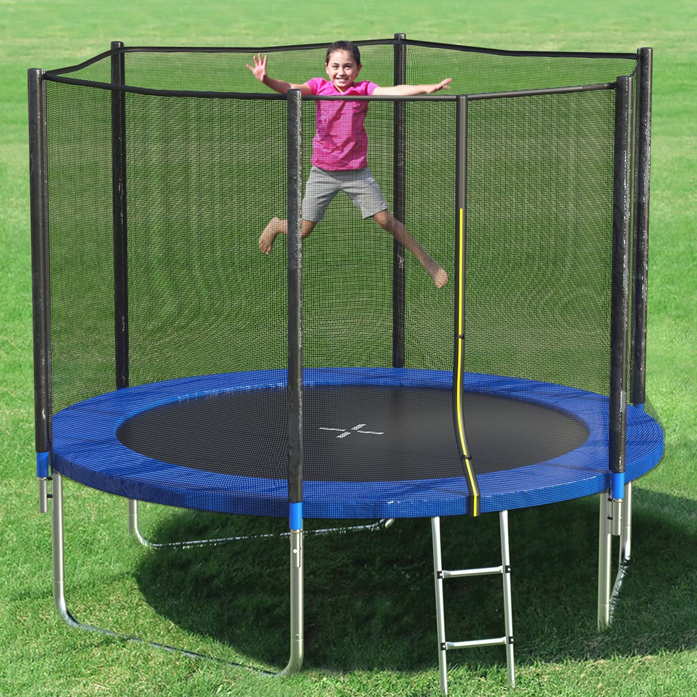 HYPATA Trampoline 8FT Trampolines With Enclosure Net 400LBS Outdoor 