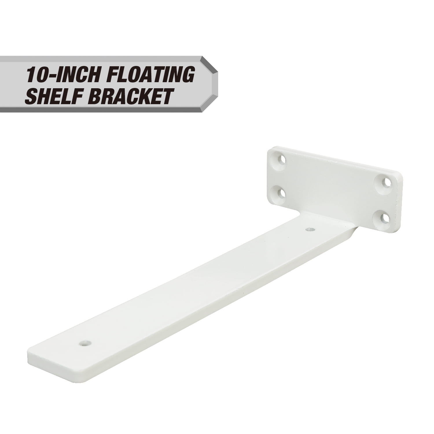 Hyper Tough 10-inch x 4-inch Floating Shelf Bracket, White