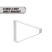 Hyper Tough 9 X 6.5 3-Way Shelf Bracket, White