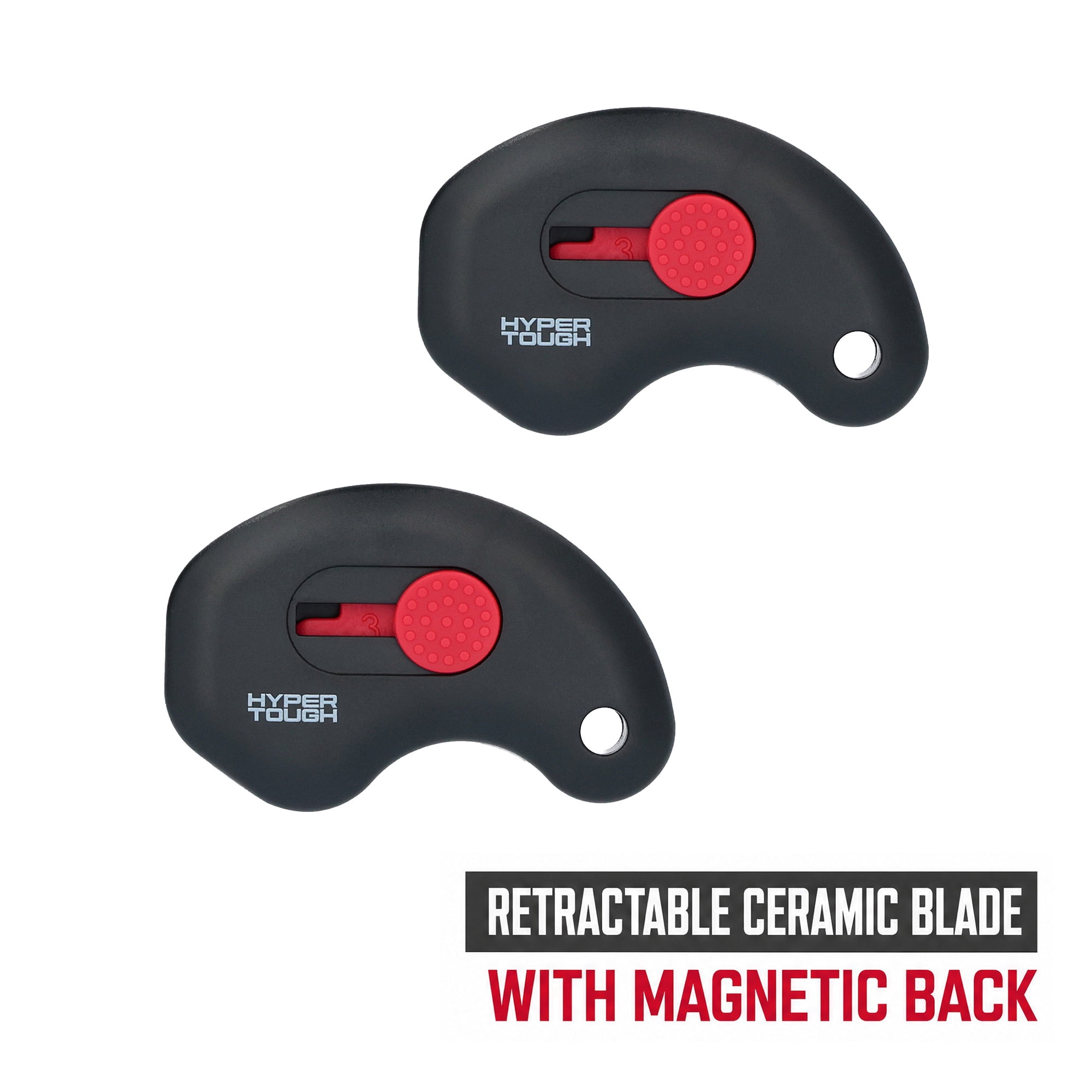 Hyper Tough 2-Pack Magnetic Ceramic Box Cutters with Retractable Blades