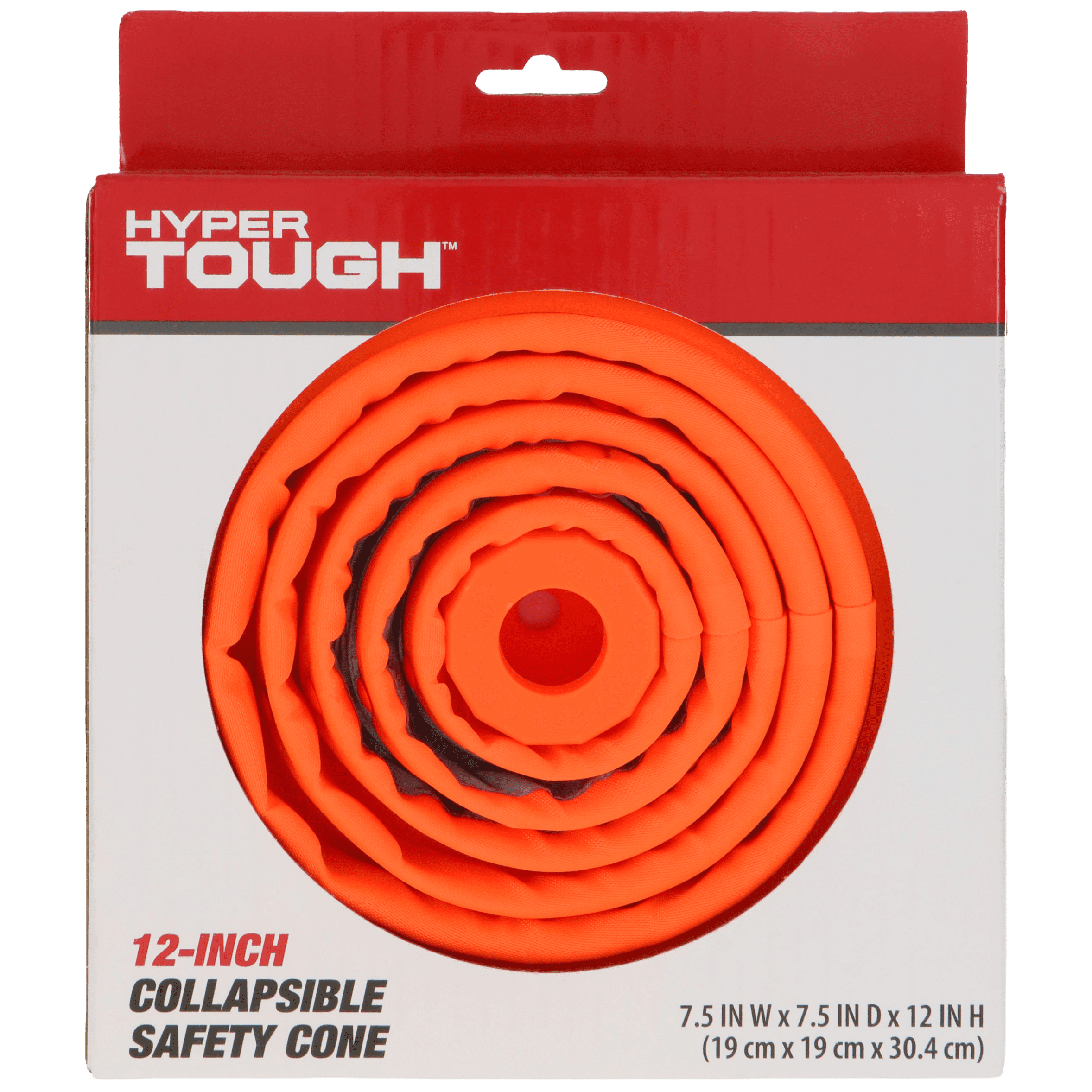 HYPER TOUGH COLLAPSIBLE 12" ORANGE SAFETY CONE WITH REFLECTIVE TAPE