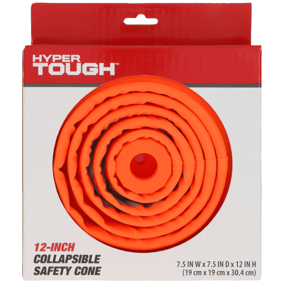 HYPER TOUGH COLLAPSIBLE 12" ORANGE SAFETY CONE WITH REFLECTIVE TAPE