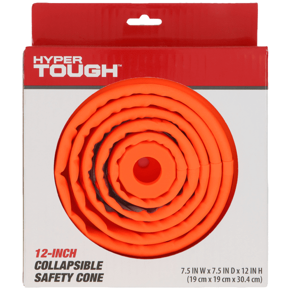 HYPER TOUGH COLLAPSIBLE 12" ORANGE SAFETY CONE WITH REFLECTIVE TAPE