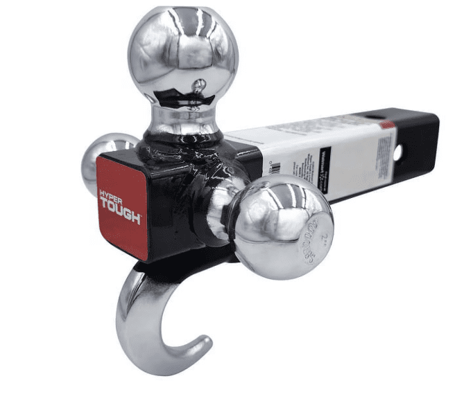 Hyper Tough Automotive Tri-Ball Mount with Hook, Steel, Class V, 1-7/8", 2" & 2-5/16" Hitch Ball, Black