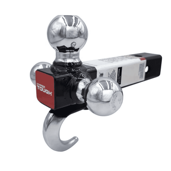 Hyper Tough Automotive Tri-Ball Mount with Hook, Steel, Class V, 1-7/8", 2" & 2-5/16" Hitch Ball, Black