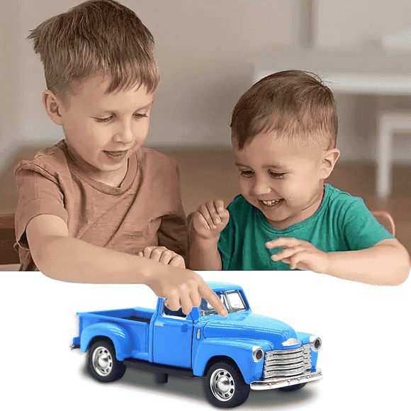 HYPERLIVING 1:32 Alloy Kids Car Toy Driveable, Car Door Can Open, Little Blue Truck Toy for Toddlers 2-8 Years Old Boys Girls Kids, Easter Christmas Birthday Gifts (Blue Truck)
