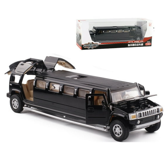 HYPERLIVING 1:32 Alloy Lengthen Limousine Car Model Metal Diecasts Vehicles With Sound Light Pull Back Car Collection Toys Kids Gifts B226