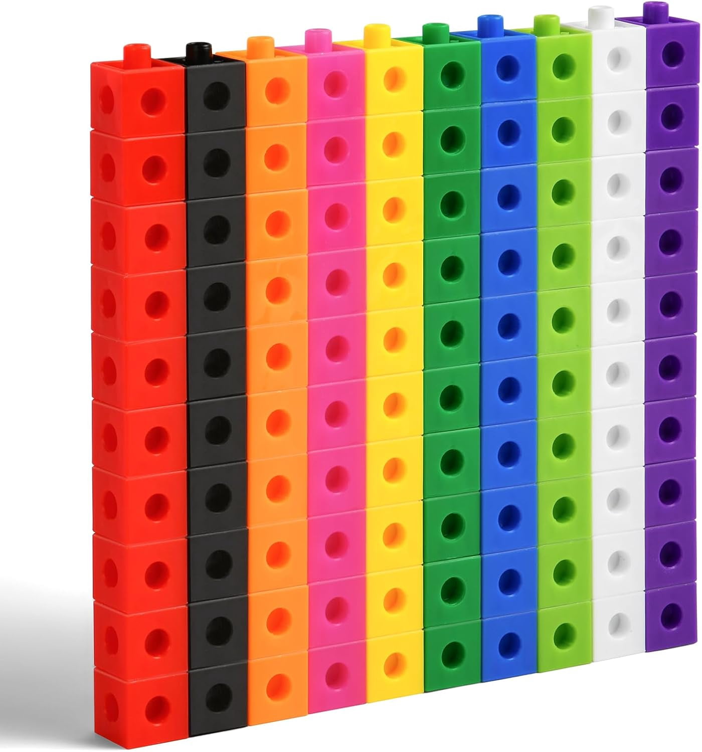 HYPERLIVING 100 Pcs Maths Cubes with 10 Colours, Linking Cubes, Early ...