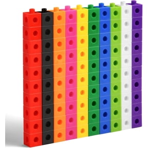 HYPERLIVING 100 Pcs Maths Cubes with 10 Colours, Linking Cubes, Early Years Maths Learning, Magic Counting Blocks, Counting Block Set for School and Home - 2 CM