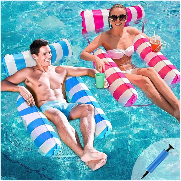 HYPERLIVING 2Pack Inflatable Pool Floats Hammock Singing Bowl