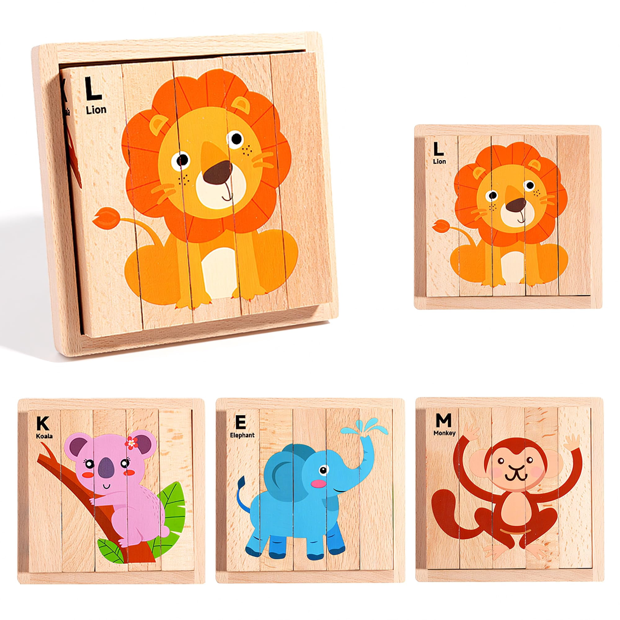 HYPERLIVING 4 in 1 Montessori Wooden Puzzle Toy for Toddlers Ages 2 and Up – Educational Toys for Kids, Toddler Puzzle Toy for Early Learning & Fine Motor Development
