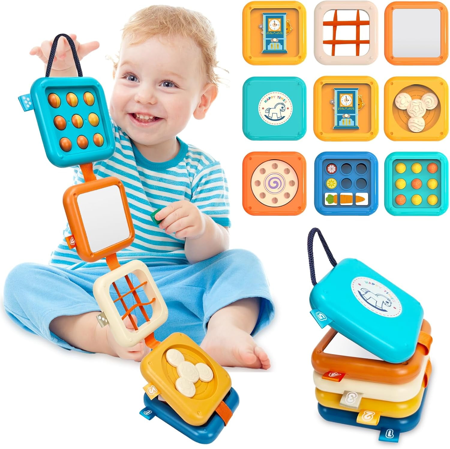 HYPERLIVING Baby Busy Board for 1 Year Old, Montessori Toys Toddler Toys Travel Activities Busy Cube Gifts Baby Boy Girl My First Montessori Busy Board