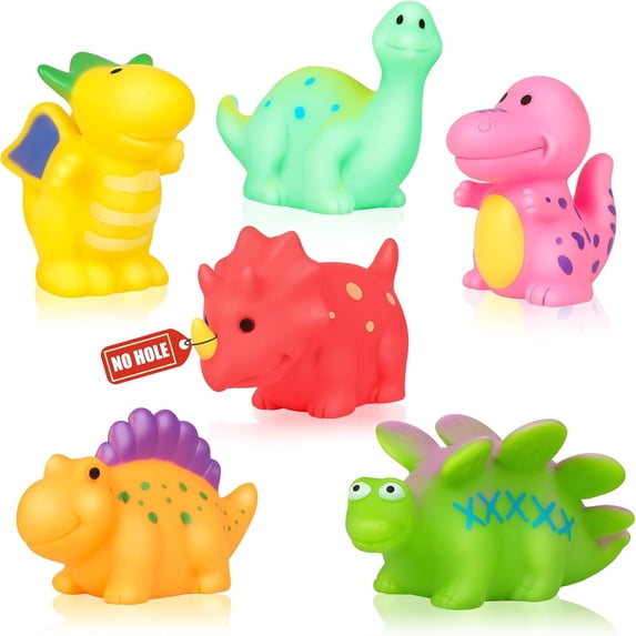HYPERLIVING Jovicos No Hole No Mould Baby Bath Toys - 6PCS Dinosaurs Bath Toys For 1 2 3 4 Year Old Boys Girls Toddler Kids Swimming Pool Toys